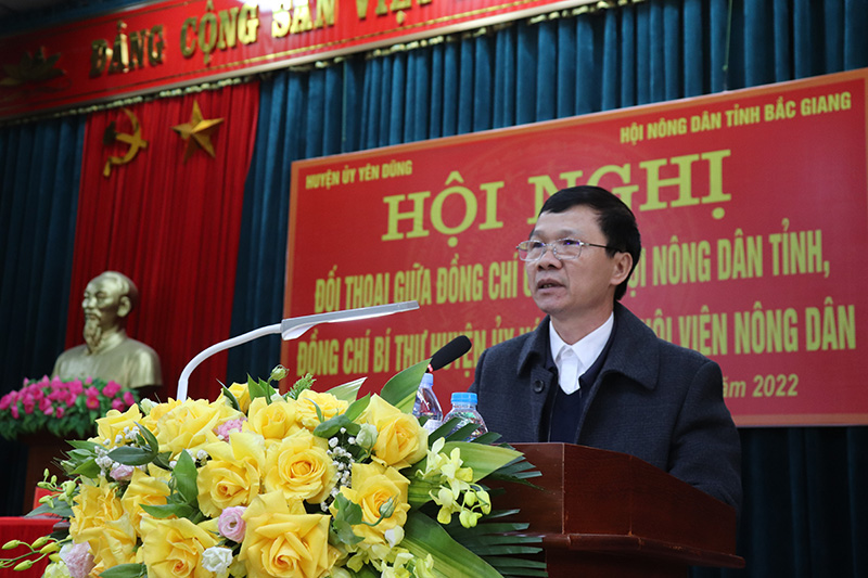 Chủ tịch Hội Nông dân tỉnh Bắc Giang, tiếp xúc, đối thoại trực tiếp với cán bộ, hội viên nông dân huyện Yên Dũng năm 2022