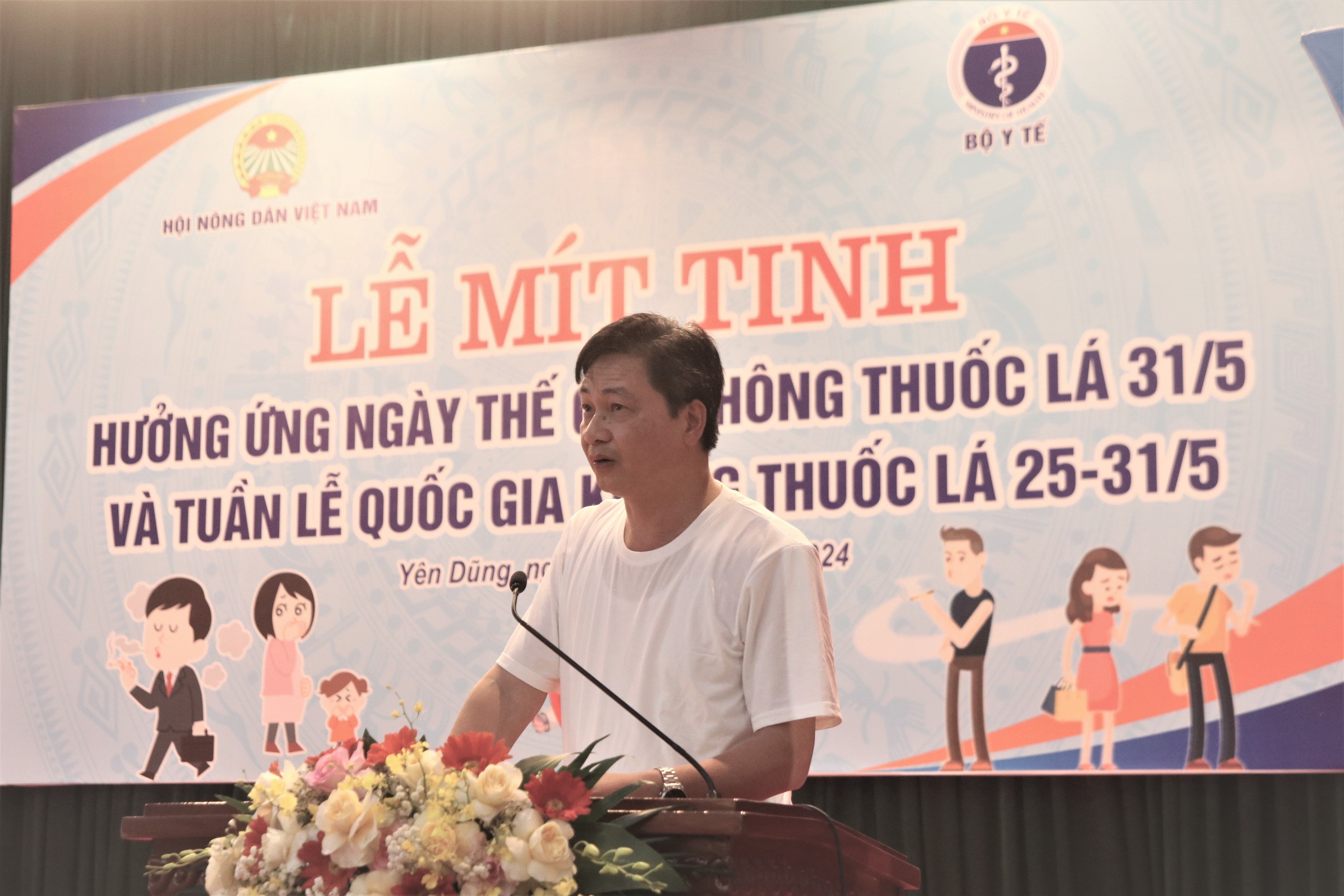 Hội NDVN và Bộ Y tế tổ chức Lễ mít tinh hưởng ứng Ngày Thế giới không thuốc lá tại Bắc Giang